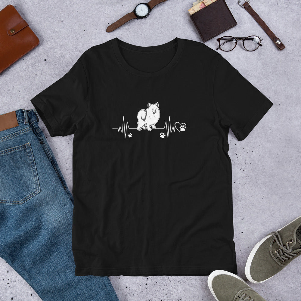 犬 tシャツ 犬イラスト ポメラニアン ハートビート|アダルト&キッズサイズ